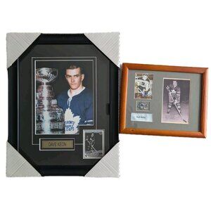 Dave Keon & Red Kelly Toronto Maple Leafs Autographed Cards Photos Hockey Frame